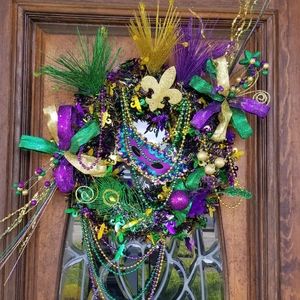 Custom Made Mardi Gras Wreath